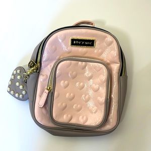 Betsy Johnson pink hearts mini backpack